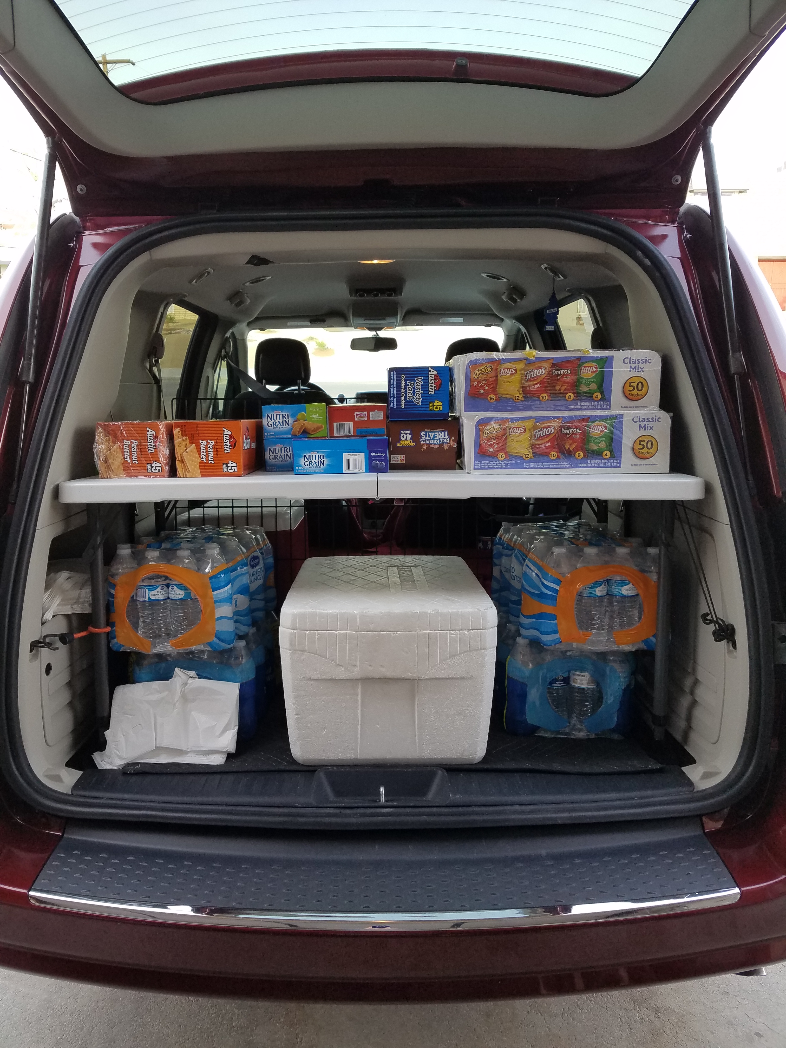 Van loaded to go out to feed the Homeless