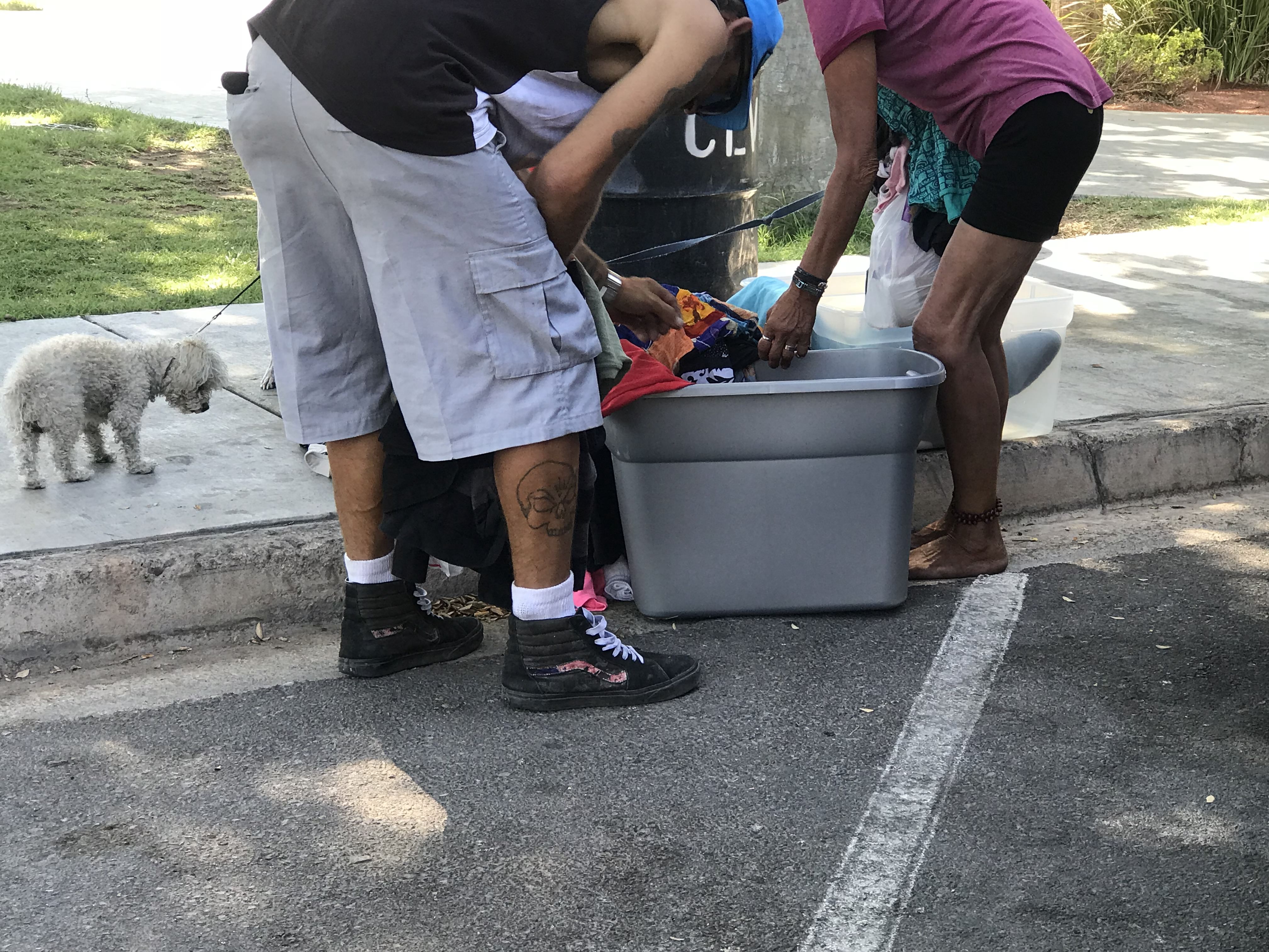 Going_through_the_donation_of_clothes